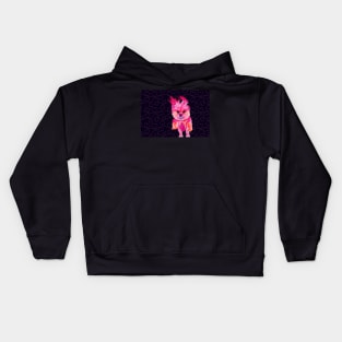 I Love Luz the Chorkie over Pink Hearts with Black Kids Hoodie